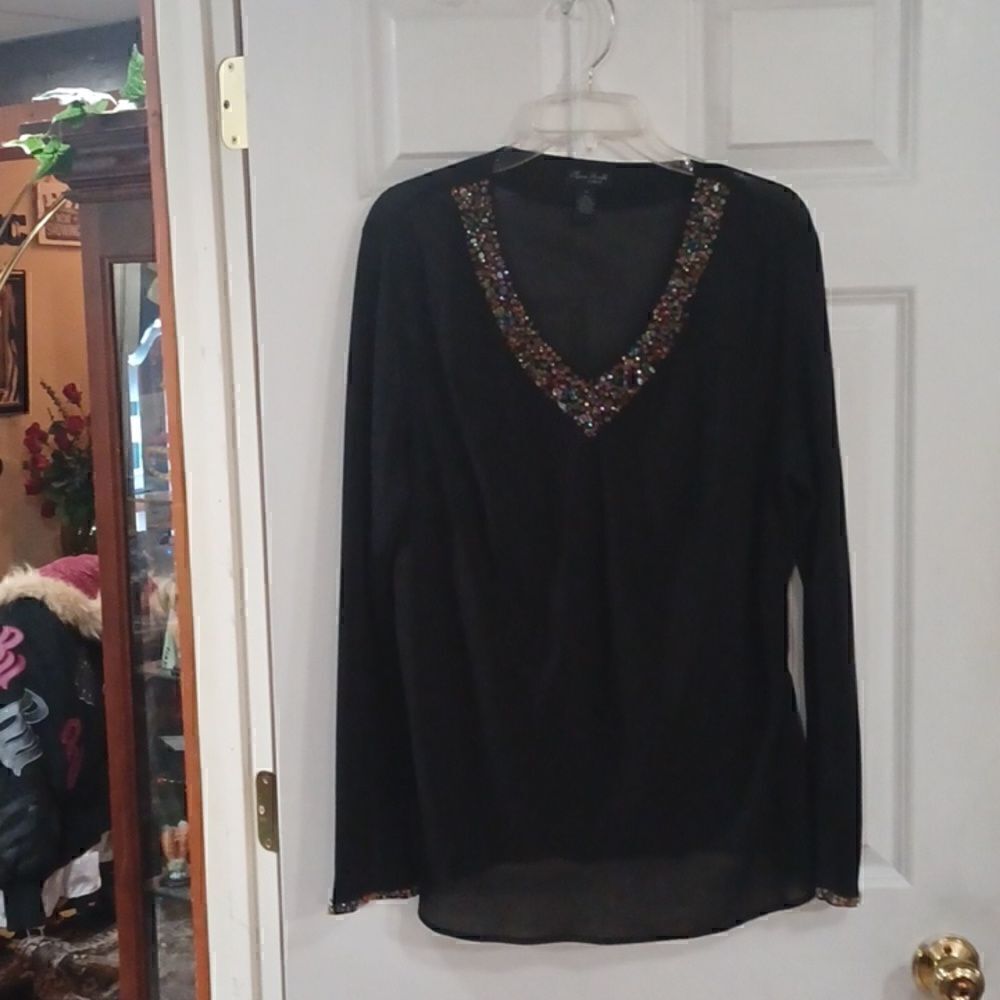 Karen Arnold Black Top with Camisole